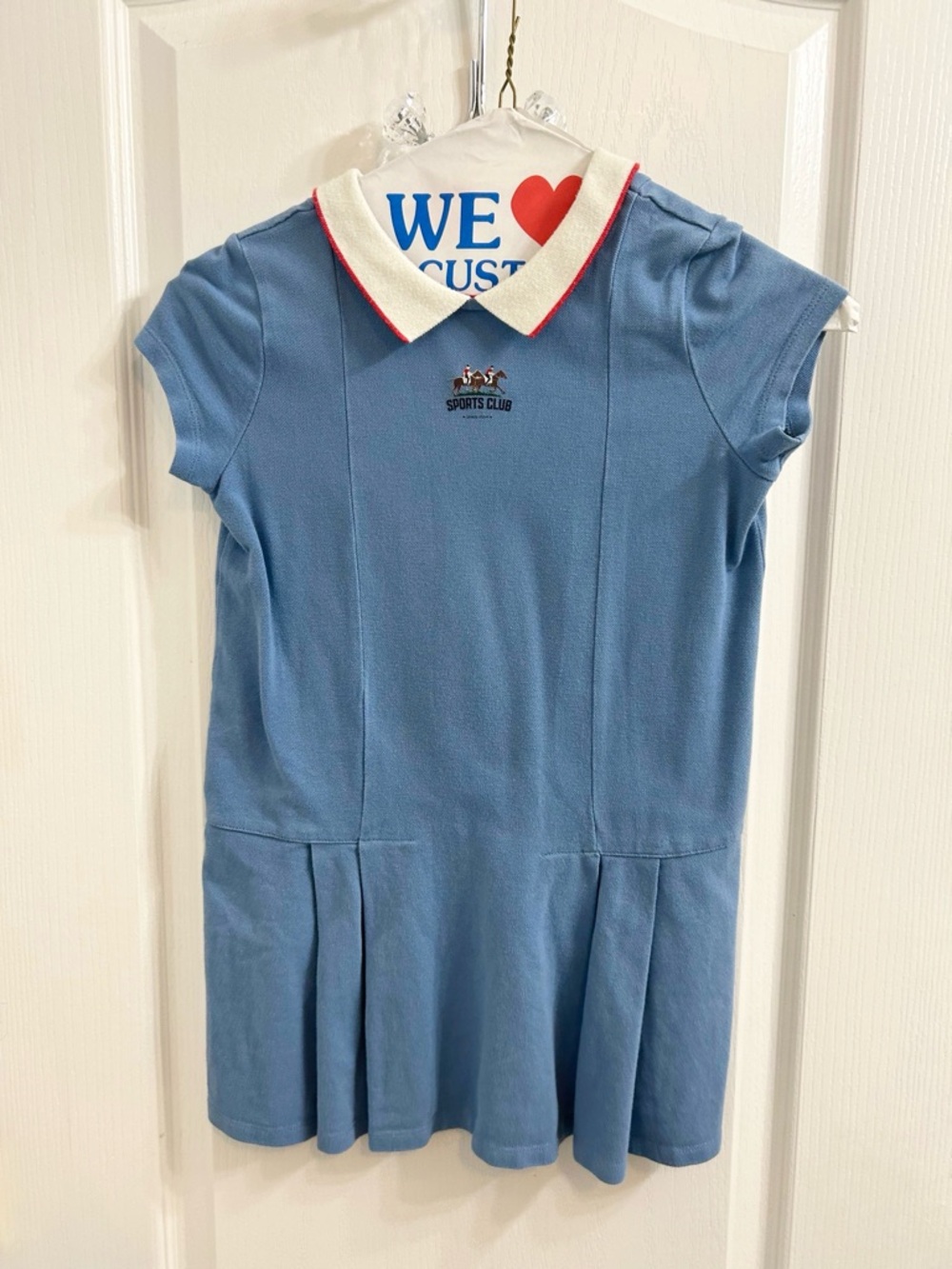 Girls lil legs blue polo dress size 6 years